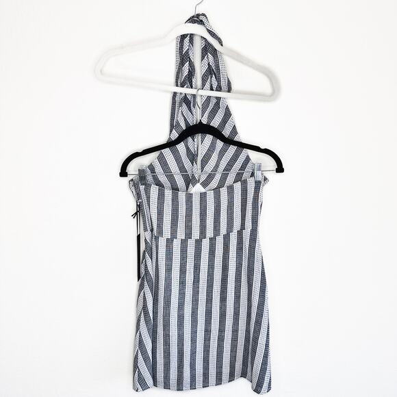 NWT House of Harlow x Revolve Amina White Black Embroidered Stripe Mini Dress Sm - Picture 9 of 13